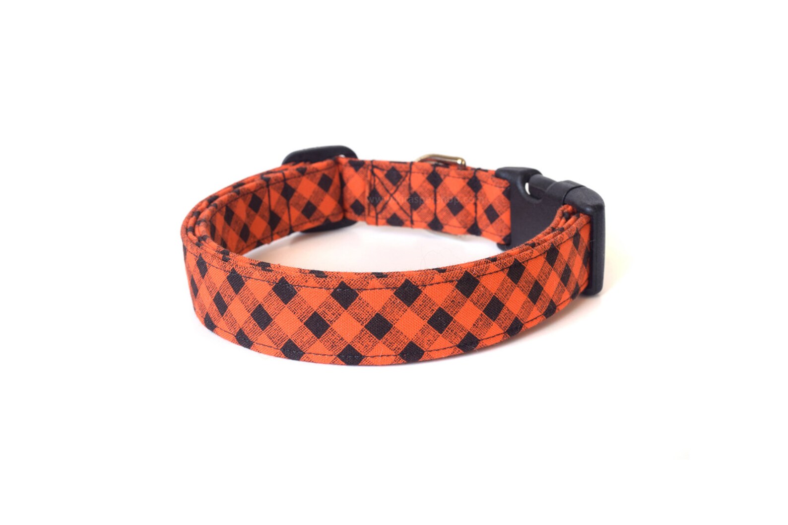 Orange Dog Collar Orange Plaid Dog Collar Halloween Dog Etsy