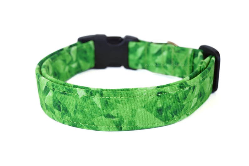 Green Dog Collar Crystal Dog Collar Pet Accessories Modern Etsy