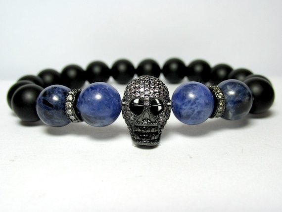 Blue on sale skull bracelet