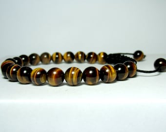 Mens Tiger Eye Bracelet, Mens Beaded Bracelet, Tiger Eye Mala Bracelet, Mens Gift, Mens Yoga Meditation Bracelet, Mens Gemstone Bracelet