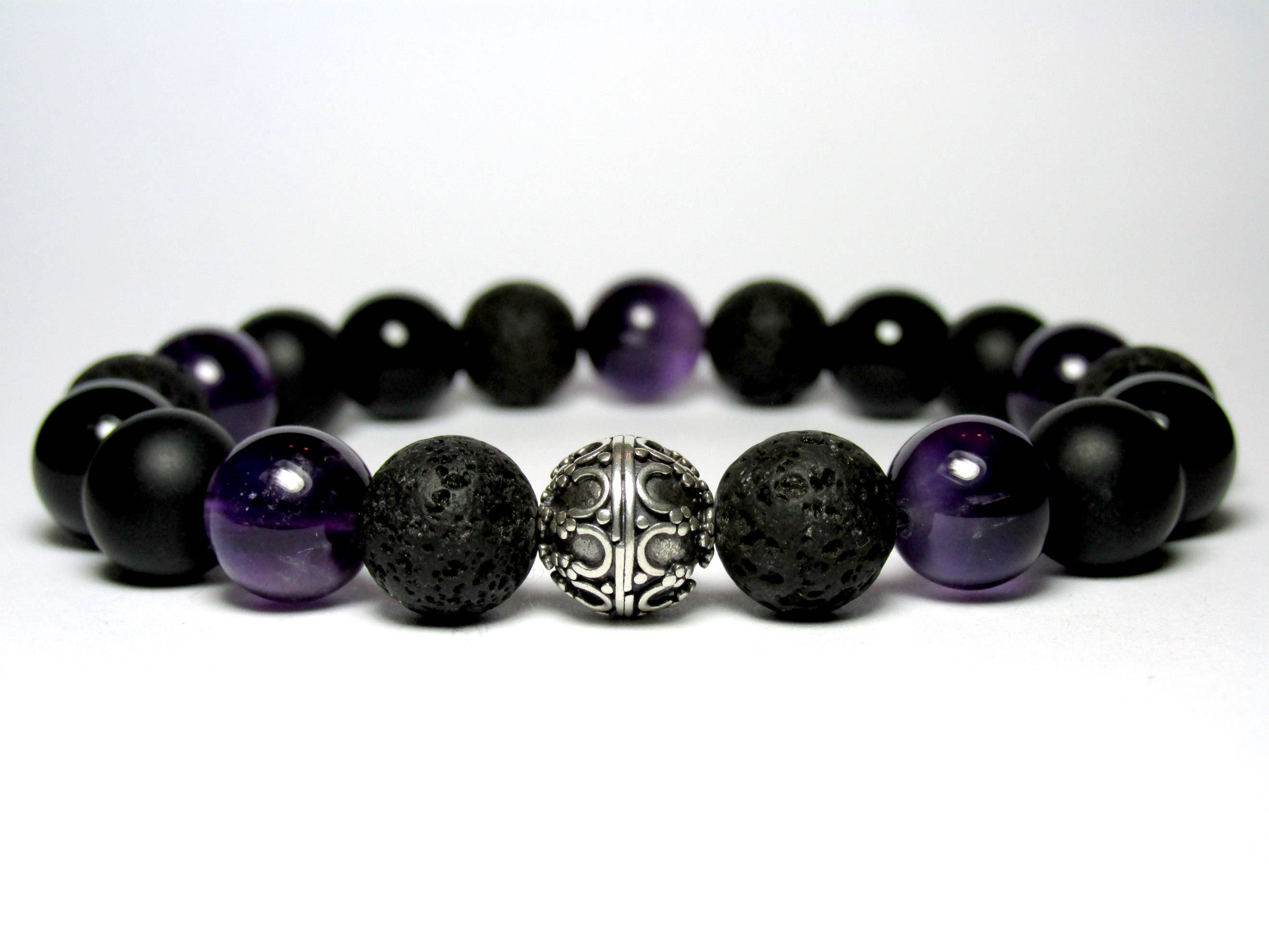 Mens amethyst best sale bracelet