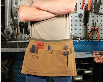 Personalized Tool Belt - Canvas Waist Work Apron, Gift for Him