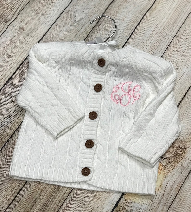 Monogram Infant Sweater Baby Cardigan Monogrammed Baby Etsy