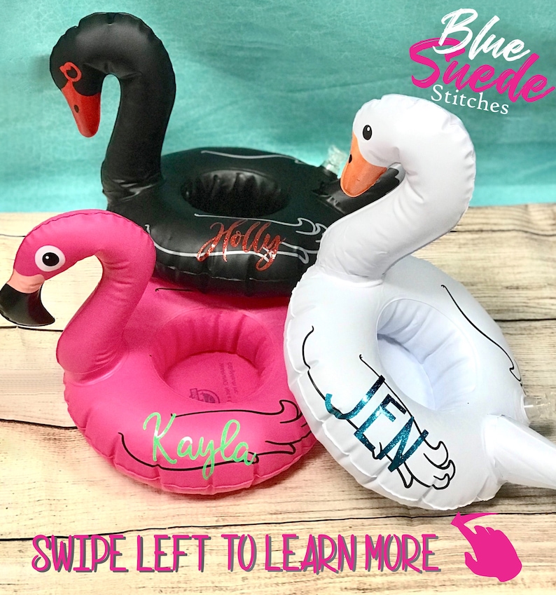 Flamingo Personalized Drink Float Personalized Drink Floats Pool Party Monogrammed Drink Float Swan Bachelorette Party