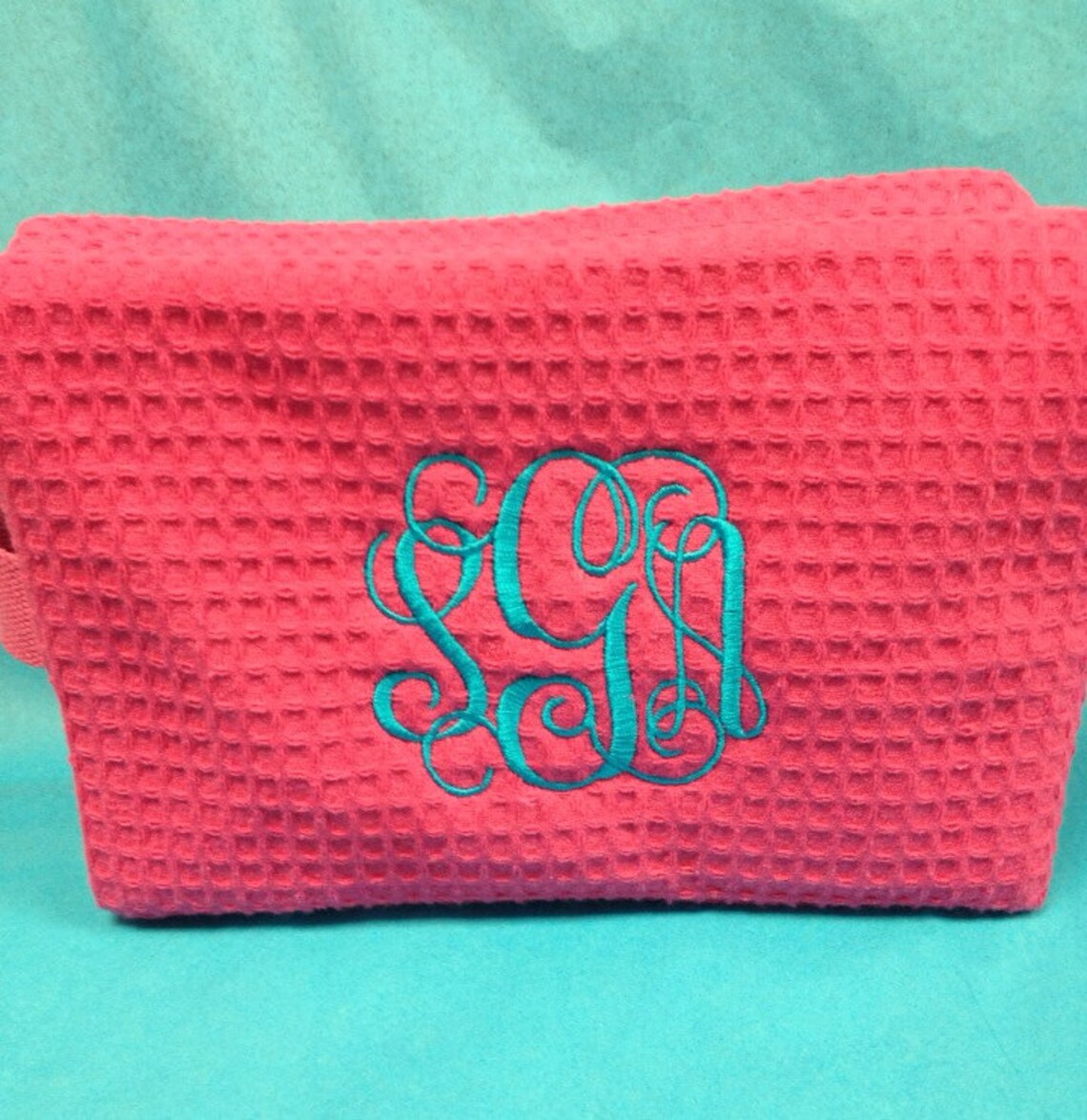 Personalized Cosmetic Bags Waffle Weave Cosmetic Bag | Etsy