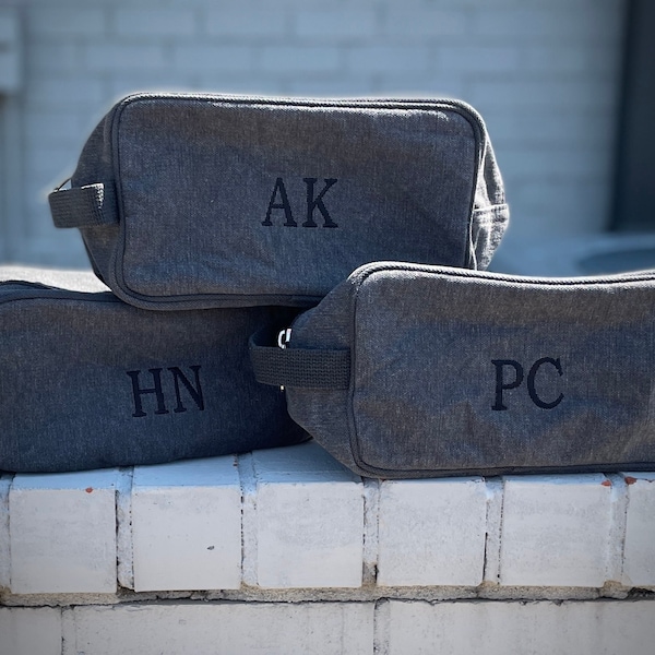 Canvas Toiletry Bags - Groomsmen Gift, Gift for Groomsmen, Toiletry Bag, Monogram Dopp Kit, Monogrammed Toiletry Bag