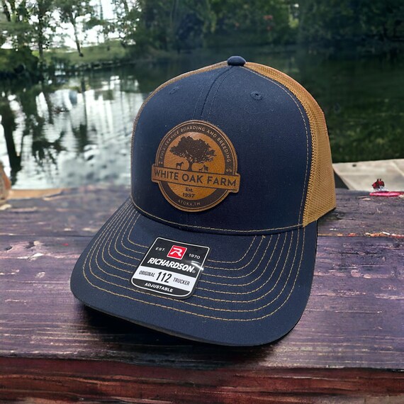Custom Leather Patch Hat - Laser Engraved Logo - Etsy