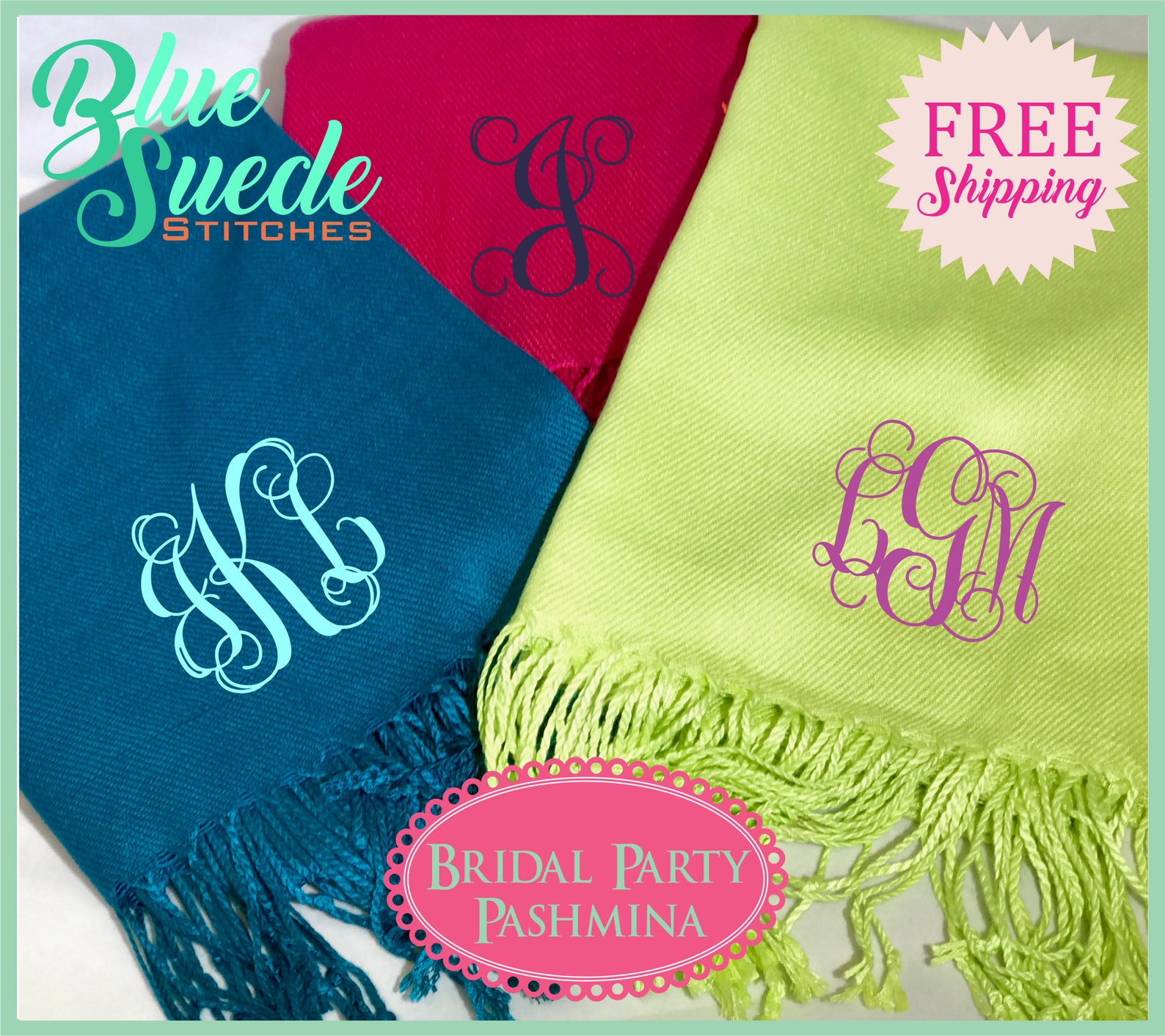 monogrammed pashmina shawls