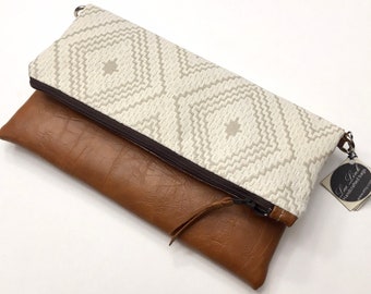 Foldover crossbody bag, Small vegan crossbody bag