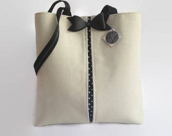 Shoulder bag with leather bow, Everyday purse