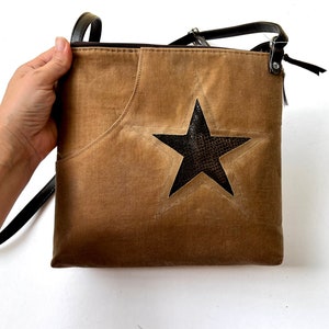 Bolso bandolera de lona encerada