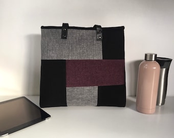 Work bag with leather handles