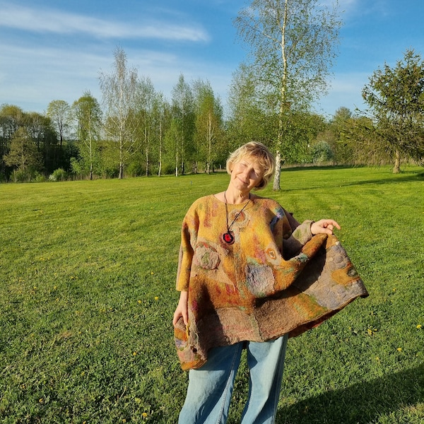 Felted Oversize Tunic Crazy Felt