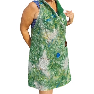 Felted vest Original Green Doublesided Felted Piece