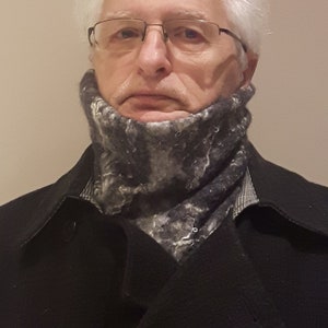 Felted  Double Long Neckwarmer Unisex neckwarmer Felted Snood Merino Wool New Zealand Woolen Scarf Winter Felt