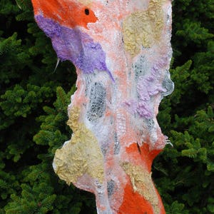 Nuno felted Small Original Summer Scarf Excelsior Silk Margilan silk gauze merin wool Alpaca wool