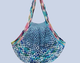 Handmade Cotton Crochet mesh Grocery  Shopping Tote Bag for women, Reusable market Tote