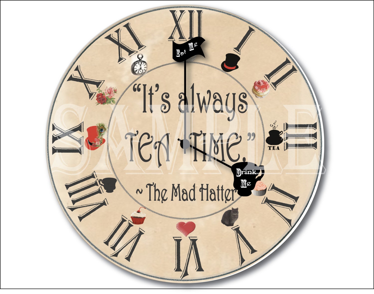 32 Alice In Wonderland Printable Clock Face