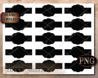Cigar Labels Template File Set ~ Jpg, Svg, Pdf, Png ~ Pre-measured Graphic Designer Tool for Editing ~ DIY Party Black Blank Wraparound Tags