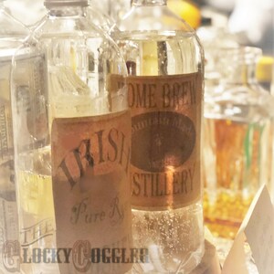 6 Liquor Bottle Labels Printable Bootlegger Prohibition Speakeasy Party ...