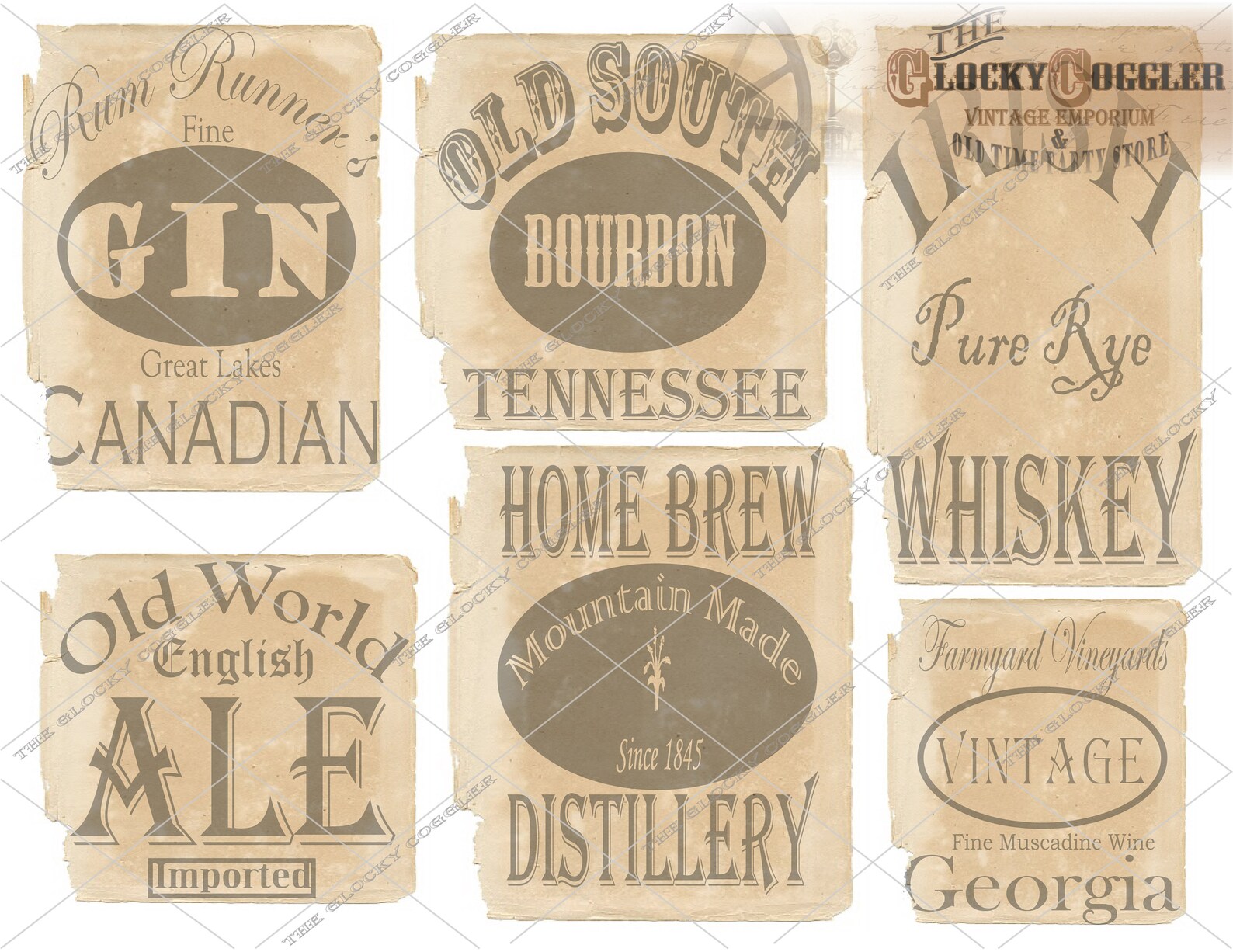 Booze Labels Booze Bottle Labels 6 Bootleg Printable Prohibition Speakeasy | Etsy