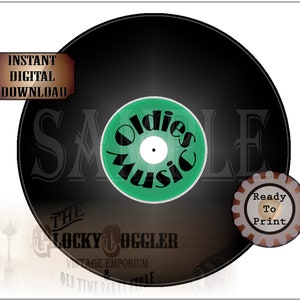 50s Printable Vinyl Record Images 5 PDF Files ~ 11x11" 1950s Retro ...