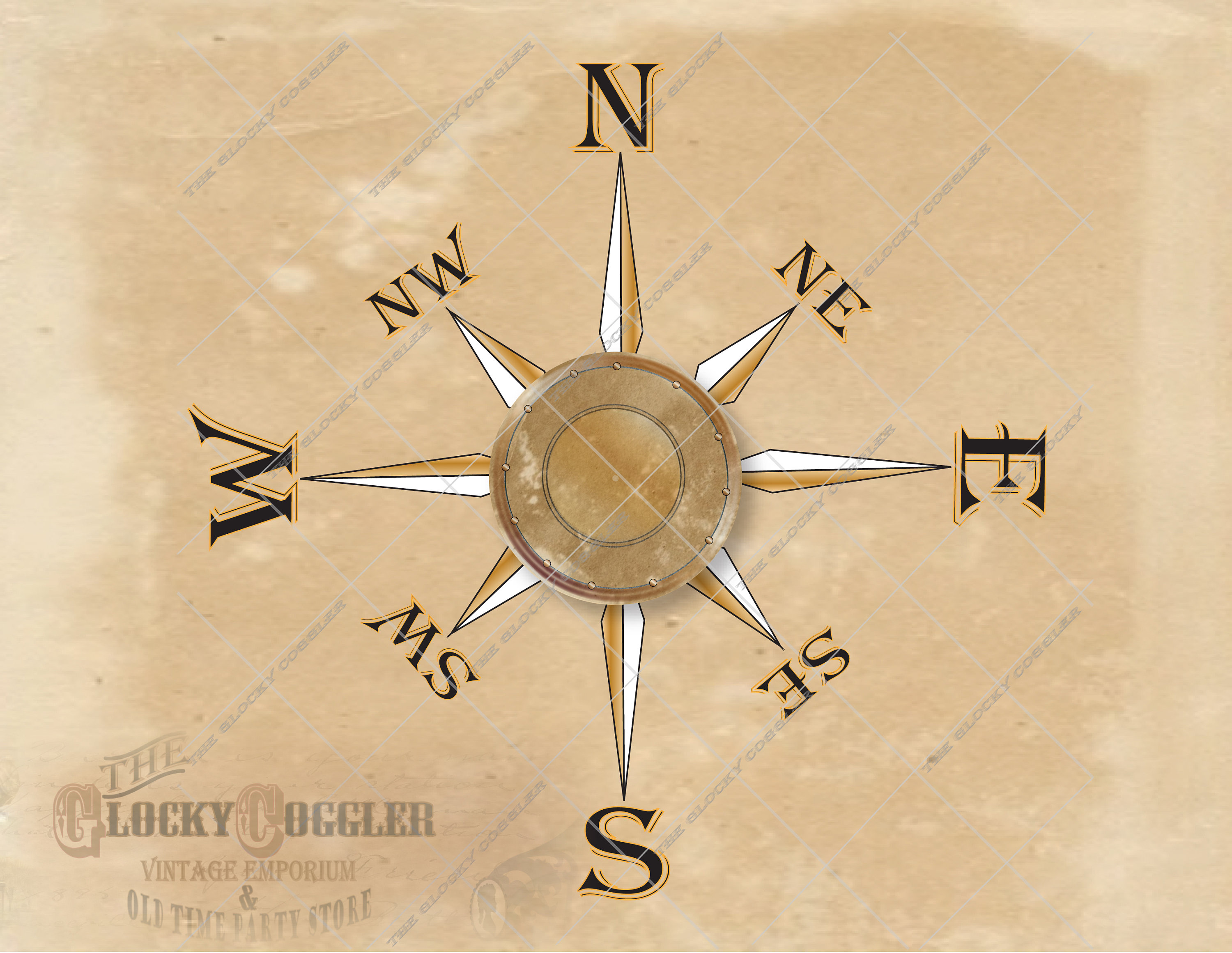 Map Of Usa With Compass Rose 259