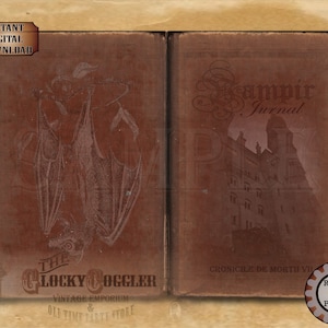 Vampire Stories of the Undead Book Cover ~ JPG PNG Digital Downloads ~ 5X9, 11x17&quot; Journal Worn Antique Red Velvet Romanian &quot;Vampir Jurnal&quot;.