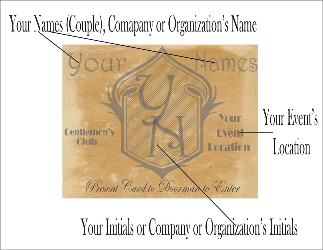 Personalized Speakeasy Cards Printable 9 Wedding Announcements Etsy