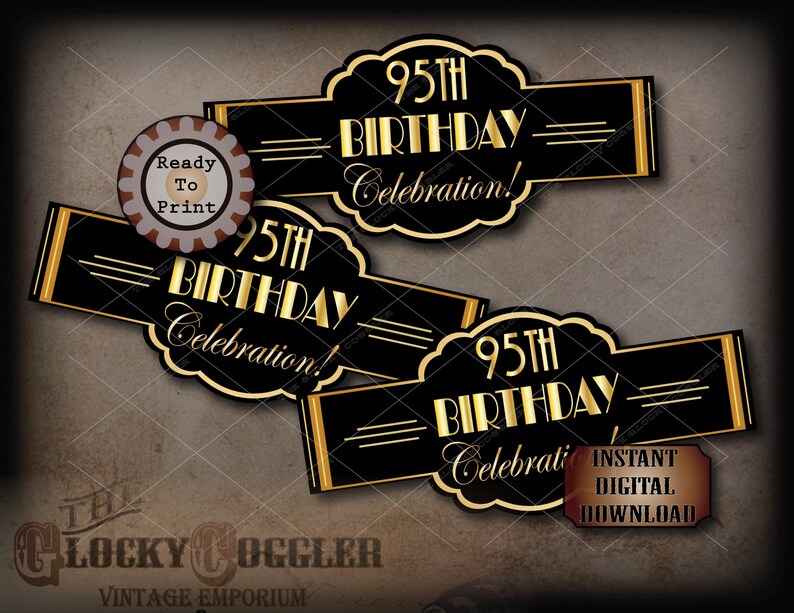 95th birthday cigar labels printable jpg file digital download etsy singapore
