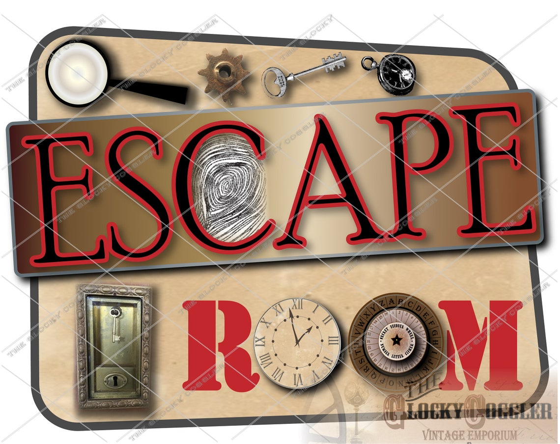ESCAPE ROOM 4 Sign Set Cake Topper Digital Files pdf jpg | Etsy