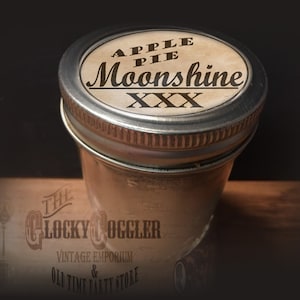 APPLE PIE MOONSHINE Printable Jar Labels png, jpg, svg Files ~ Sheet of 12 Mason Lid Labels ~ Fall Winter Wedding Favor Christmas Gift Tags