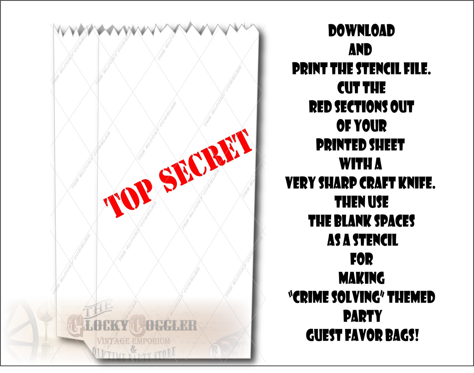 TOP SECRET Printable Stencil Image Jpg File Digital | Etsy