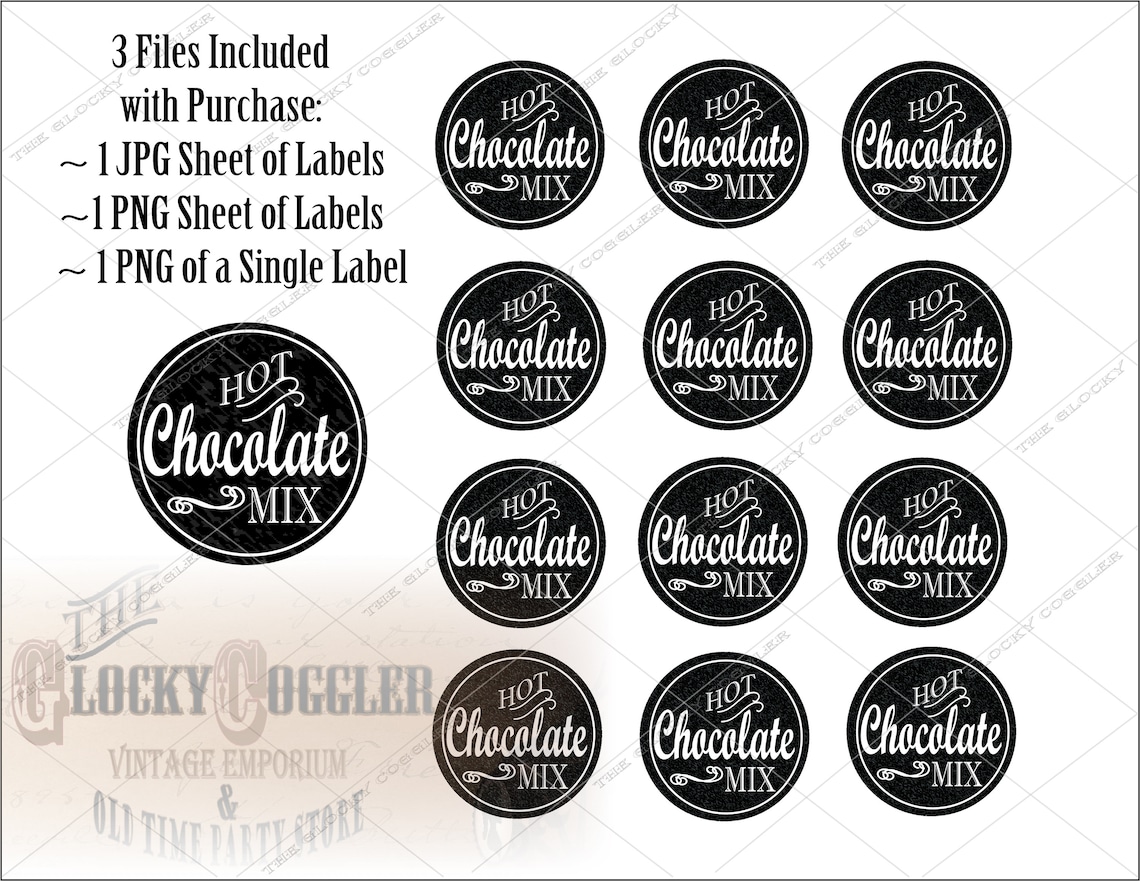 Hot Chocolate Mix Printable CHRISTMAS Sheet 12 Mason Jar Lid - Etsy