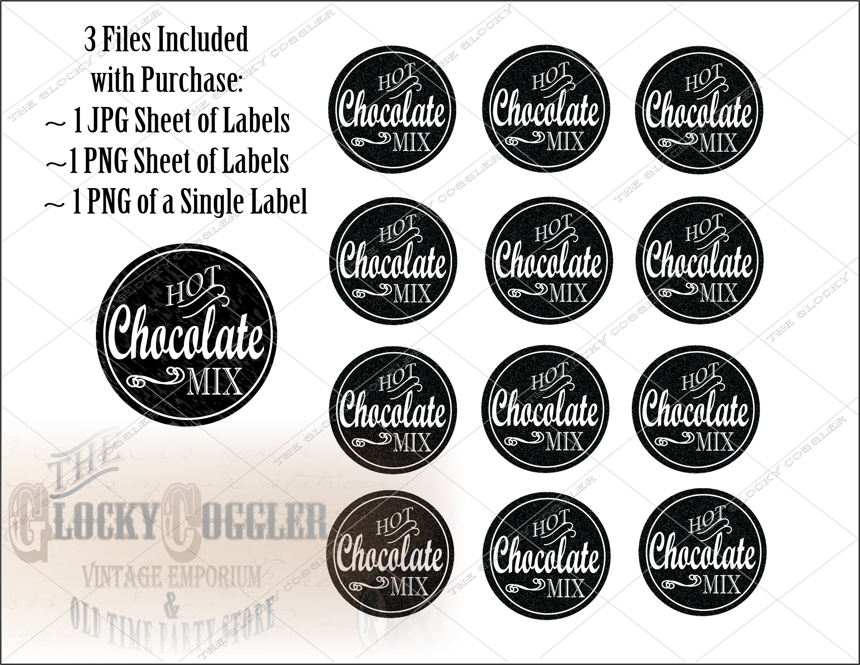 Hot Chocolate Mix Printable CHRISTMAS Sheet 12 Mason Jar Lid | Etsy