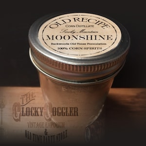 OLD RECIPE MOONSHINE Printable Aged Jar Labels png, jpg, svg ~ Sheet of 12 Mason Lid Labels ~ Spring Fall Wedding Favor Christmas Gift Tags