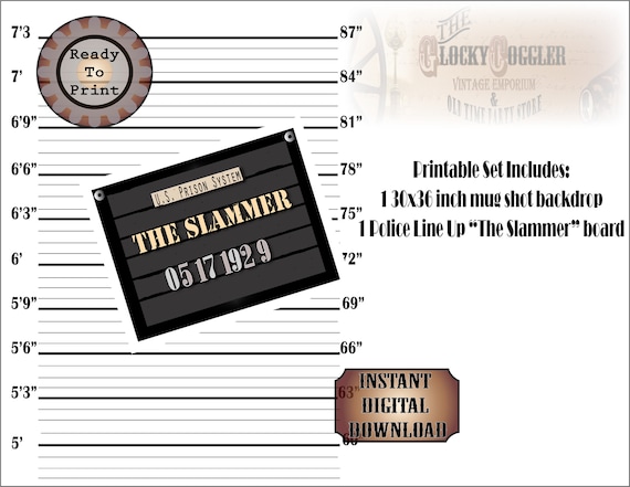 Mug Shot Photo Booth Printable 3 File Set 30x36 Police | Etsy