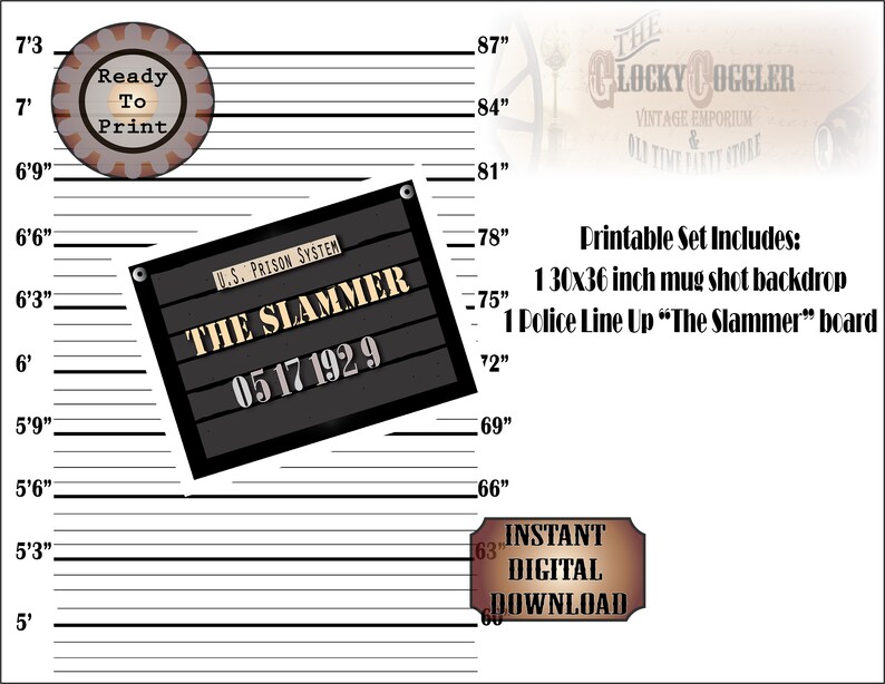 Mug Shot Photo Booth Printable 3 File Set 30x36 Police Etsy mug-shot-photo-booth-printable-3-file-set-30x36-police-etsy