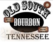 Tennessee Bourbon Label Files Set ~ svg, pdf, png, eps, dxf Old South Bootlegger 8.5x11" Sublimation Graphics, Cutting, Black Text Transfer