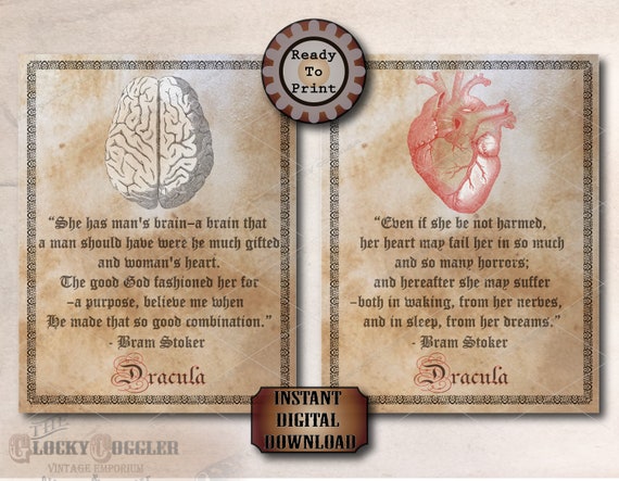 Dracula Bram Stoker Citation Imprimable Jpg Set 2 Etsy France