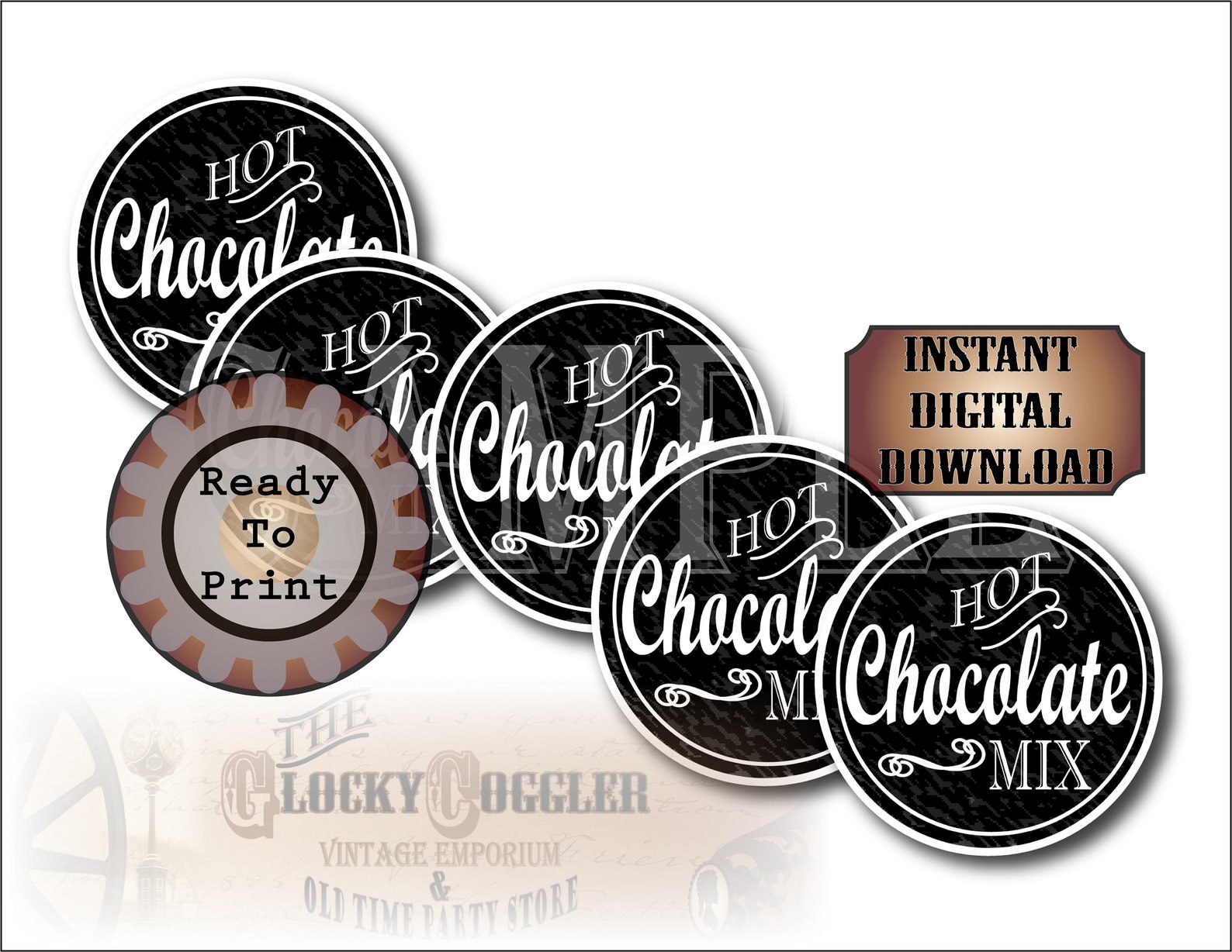 Hot Chocolate Mix Printable CHRISTMAS Sheet 12 Mason Jar Lid | Etsy