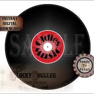 50s Printable Vinyl Record Images 5 PDF Files ~ 11x11" 1950s Retro ...