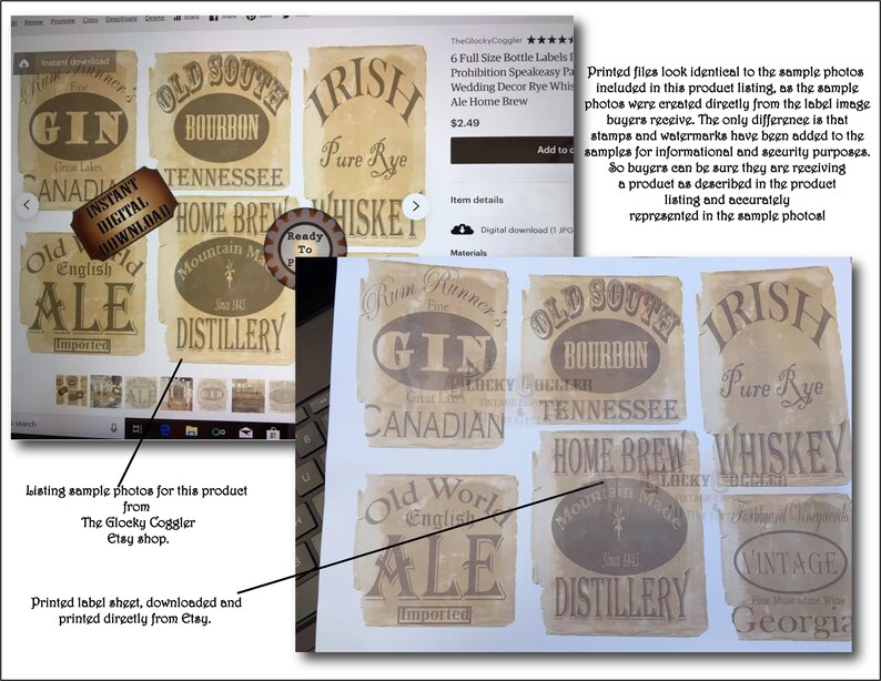 Booze Bottle Labels 6 Bootleg Printable Prohibition Speakeasy | Etsy