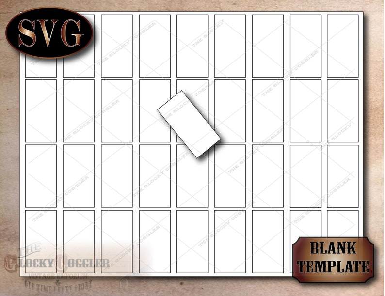 BLANK Domino Tiles Template File Set Jpg Svg Pdf Png Etsy