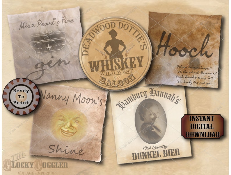 5 prohibition women bootlegger crate labels printable etsy