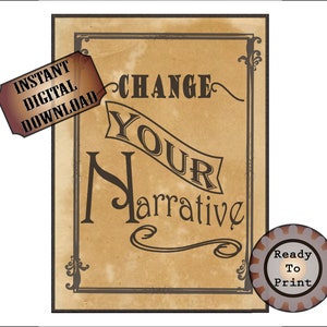 Change Your Narrative Printable Sign 8.5x11 JPG File - Etsy