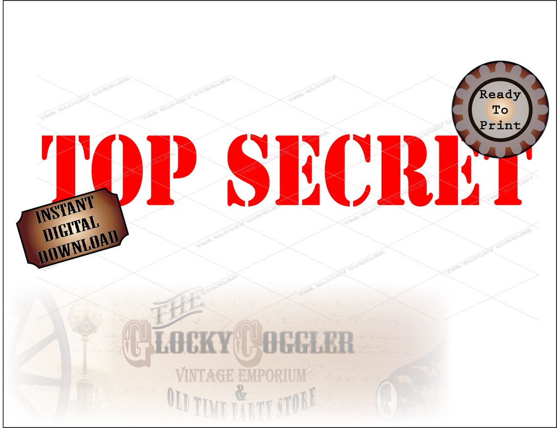 TOP SECRET Printable Stencil Image Jpg File Digital | Etsy