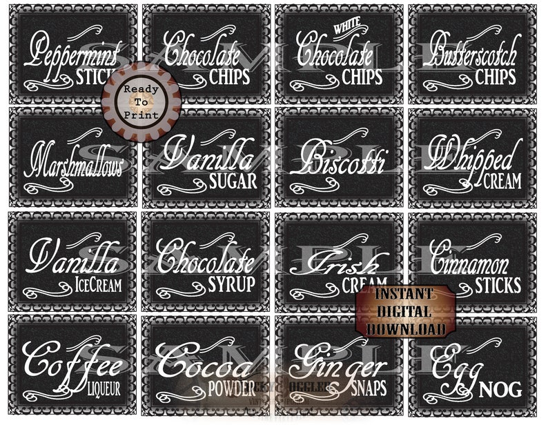 Free hot cocoa bar labels