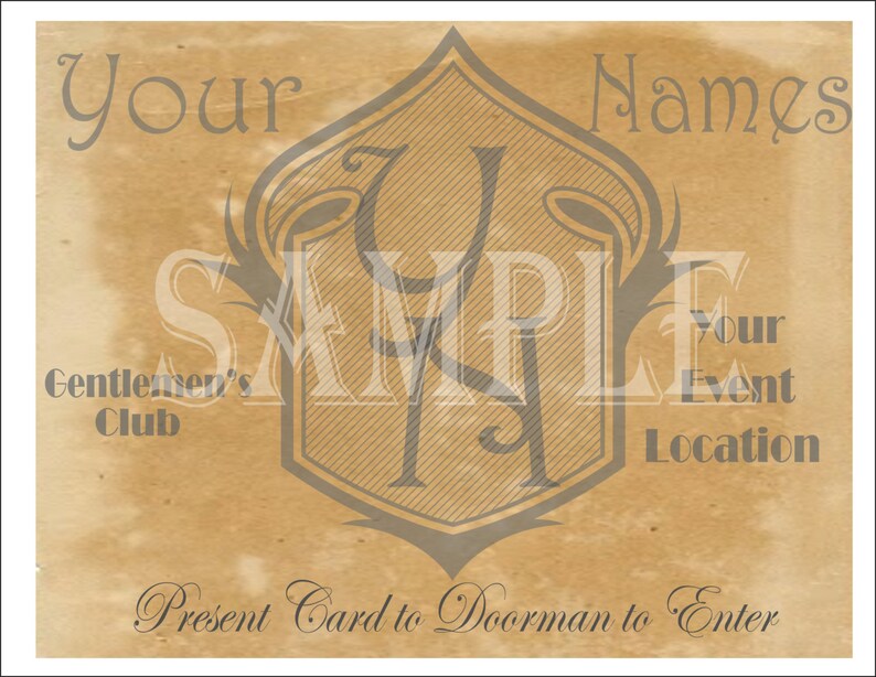 Personalized Speakeasy Cards Printable 9 Custom Member Passes Etsy
