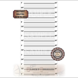 1 to 7 Foot Police Backdrop Mug Shot Photo Booth Printable 48X72&quot; Roaring 20s Prohibition Speakeasy Gatsby Party Wedding Selfie Station